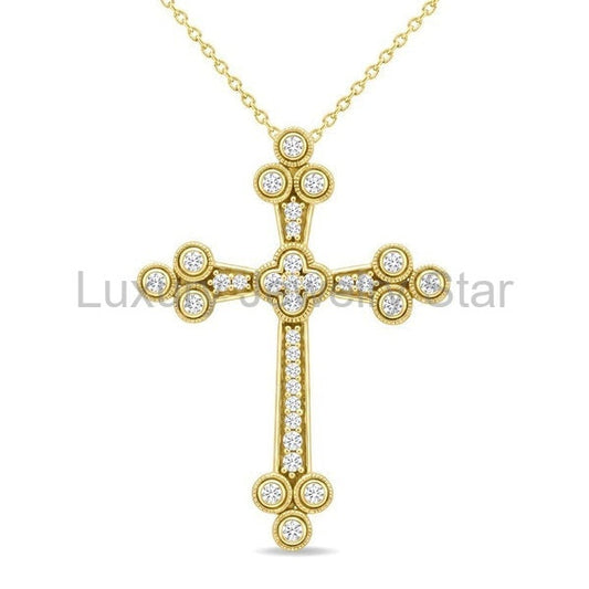 Clover Cross Diamond Fashion Pendant