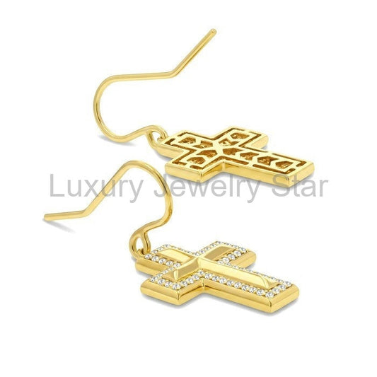 Cross Diamond Fashion Earrings