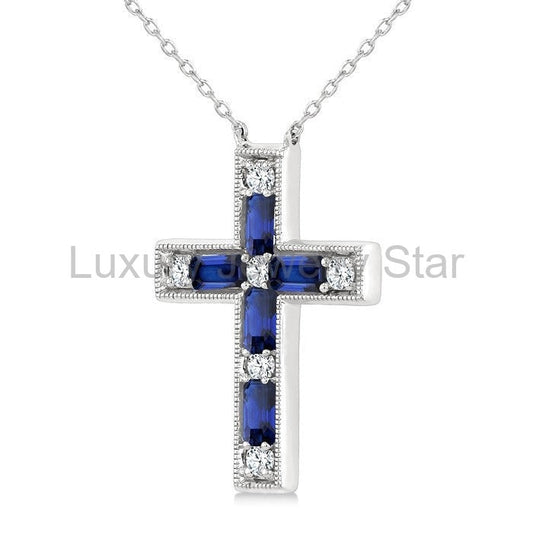 Cross Gemstone & Diamond Fashion Pendant