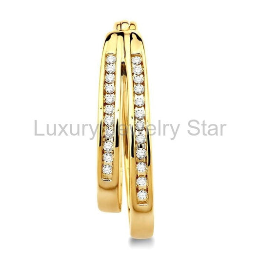 Diamond Hoop Earrings - image 2
