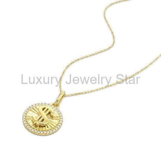 Dollar Fluted Diamond Fashion Pendant