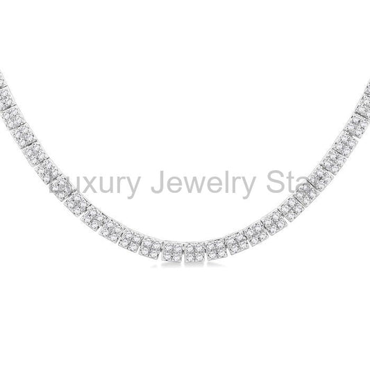 Double Row Diamond Necklace - image 2