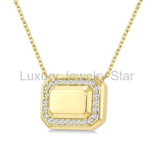 Emerald Shape Diamond Fashion Pendant