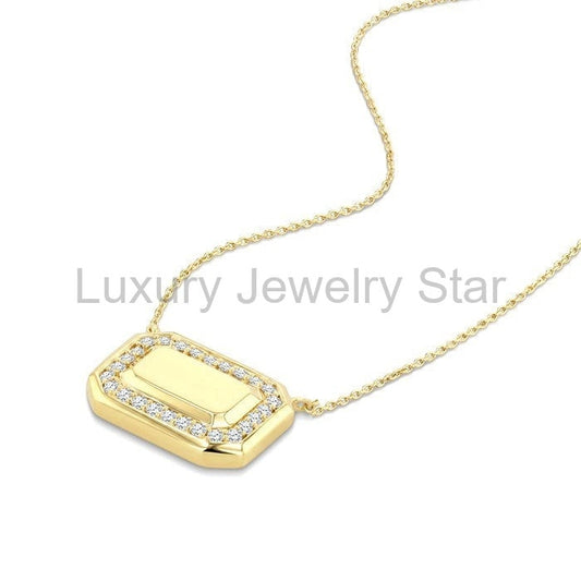 Emerald Shape Diamond Fashion Pendant