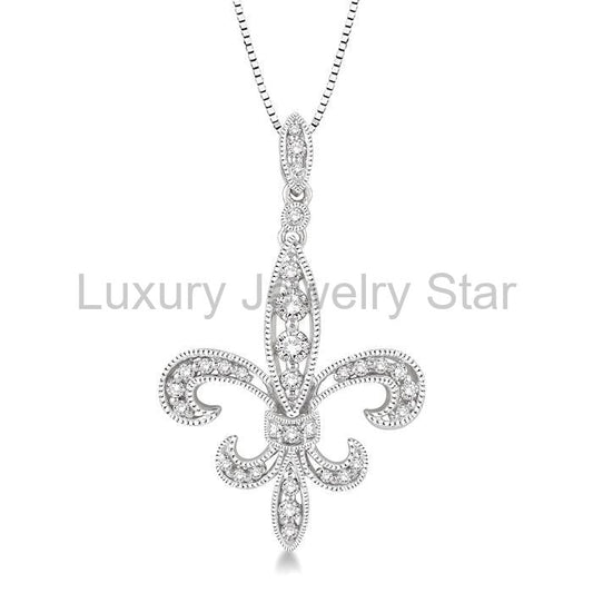 Fleur De Lis Diamond Pendant