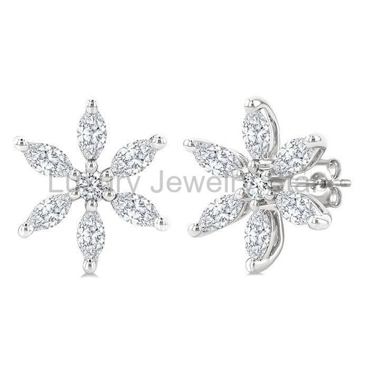 Floral Diamond Fashion Earrings