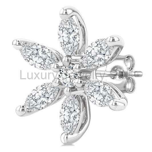 Floral Diamond Fashion Earrings - image 2