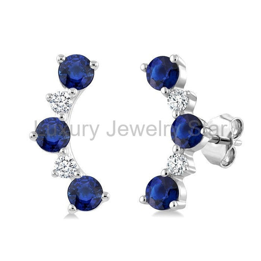 Gemstone & Petite Diamond Fashion Ear Climbers