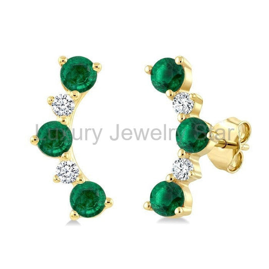 Gemstone & Petite Diamond Fashion Ear Climbers