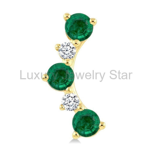 Gemstone & Petite Diamond Fashion Ear Climbers - image 2