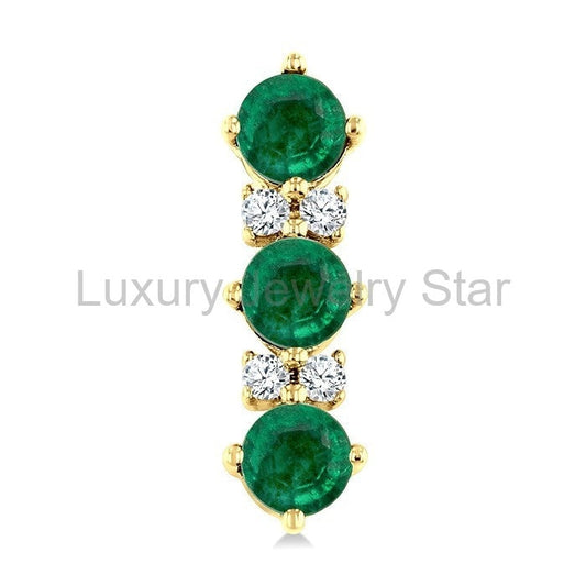 Gemstone & Petite Diamond Fashion Earrings - image 2