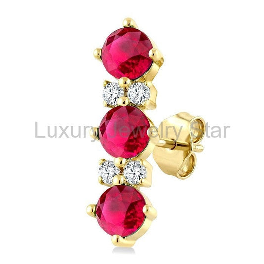 Gemstone & Petite Diamond Fashion Earrings - image 2