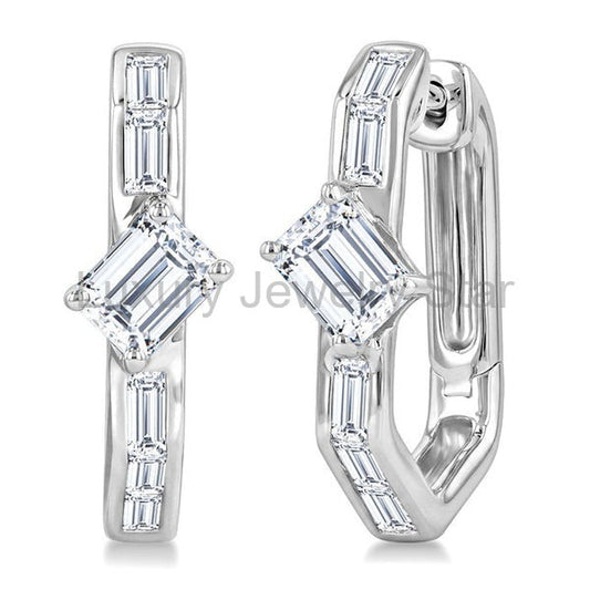 Geometric Diamond Fashion Hoop Earrings
