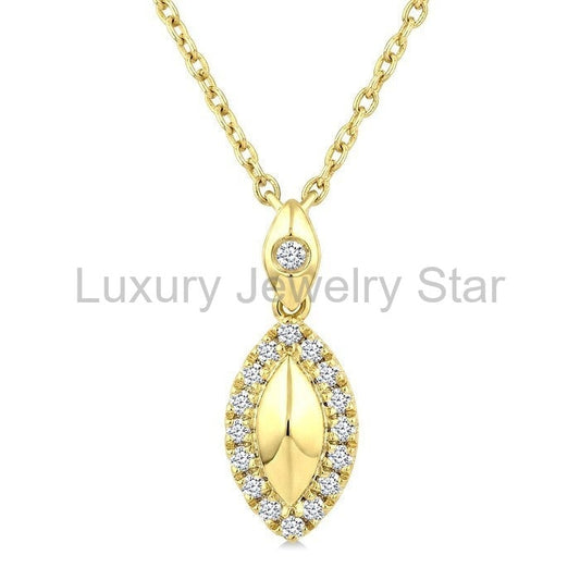 Golden Glow Marquise Shape Diamond Fashion Pendant