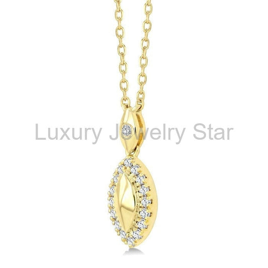 Golden Glow Marquise Shape Diamond Fashion Pendant