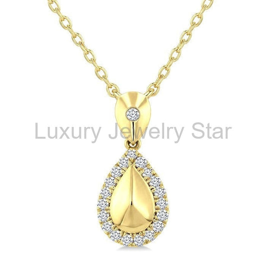 Golden Glow Pear Shape Diamond Fashion Pendant