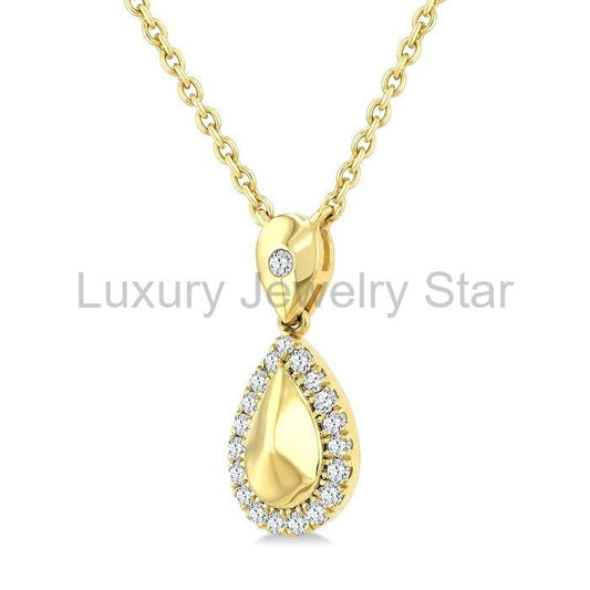 Golden Glow Pear Shape Diamond Fashion Pendant