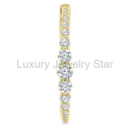Graduated Riviera Diamond Hoop Earrings