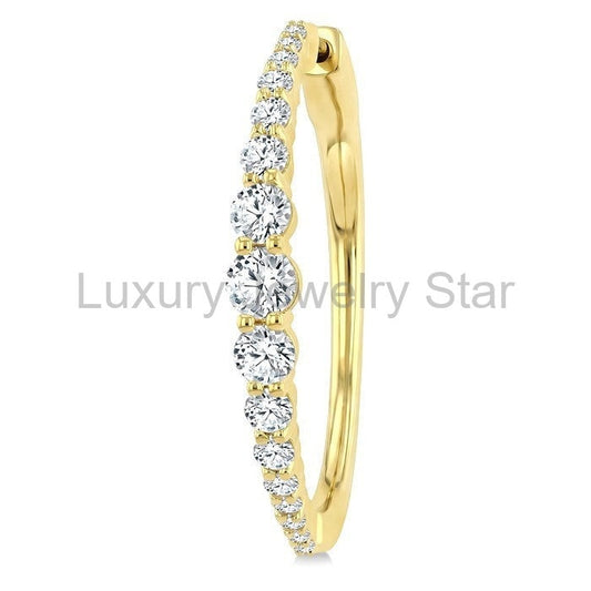 Graduated Riviera Diamond Hoop Earrings - image 2