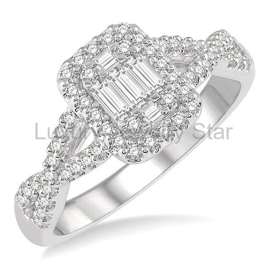 Halo Fusion Diamond Engagement Ring