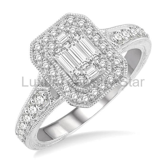 Halo Fusion Diamond Engagement Ring