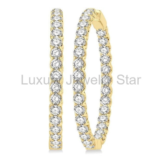 Inside-Out Diamond Round Hoop Earrings