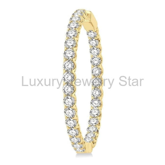 Inside-Out Diamond Round Hoop Earrings - image 2