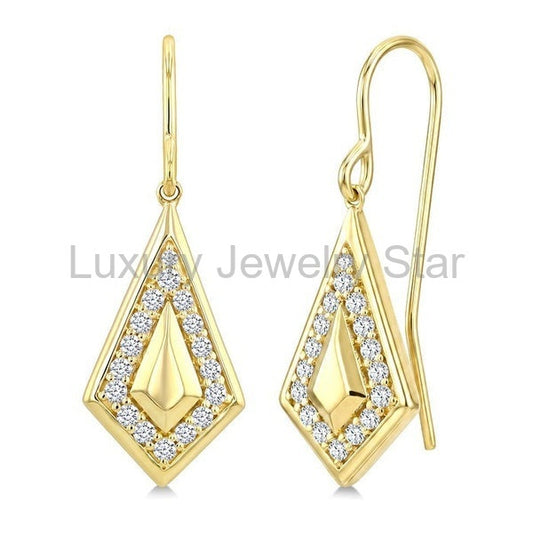 Kite Shape Diamond Fashion Earrings