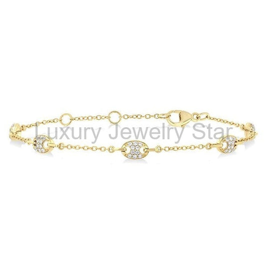 Mariner Link Diamond Station Chain Bracelet