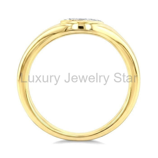 Marquise Shape Curved Diamond Solitaire Ring