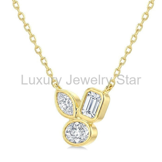 Mixed Shape Bezel Diamond Fashion Pendant