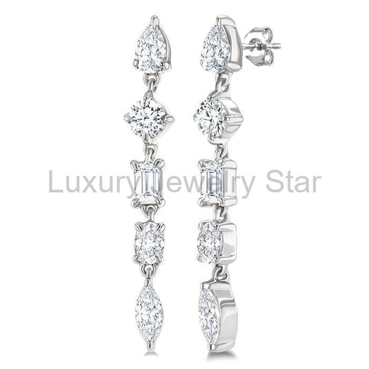 Mixed Shape Diamond Fashion Earrings