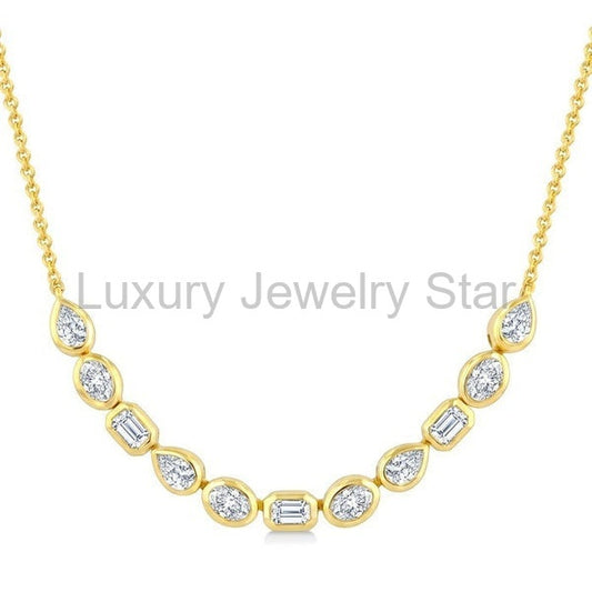 Mixed Shape Diamond Fashion Necklace
