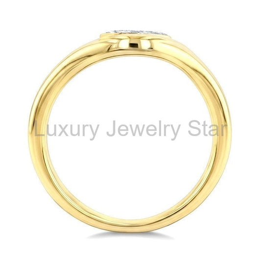Oval Shape Curved Diamond Solitaire Ring
