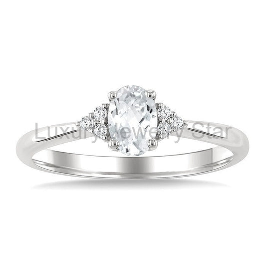 Oval Shape Gemstone & Diamond Ring - image 2