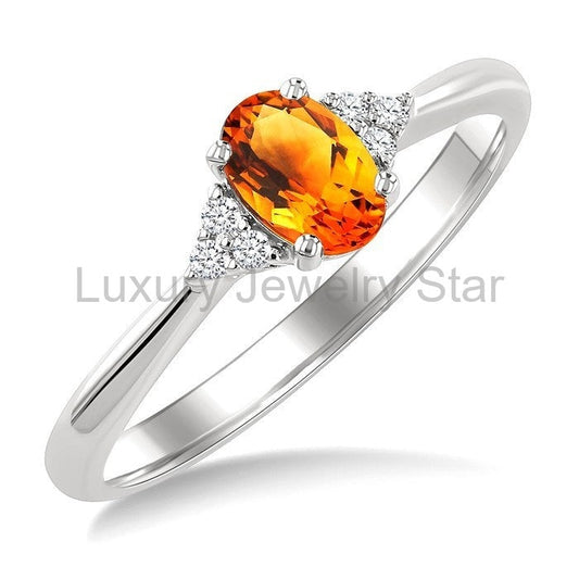Oval Shape Gemstone & Diamond Ring