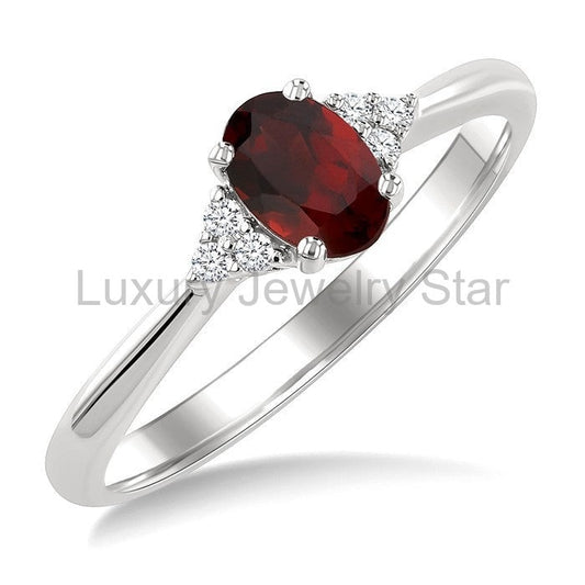 Oval Shape Gemstone & Diamond Ring
