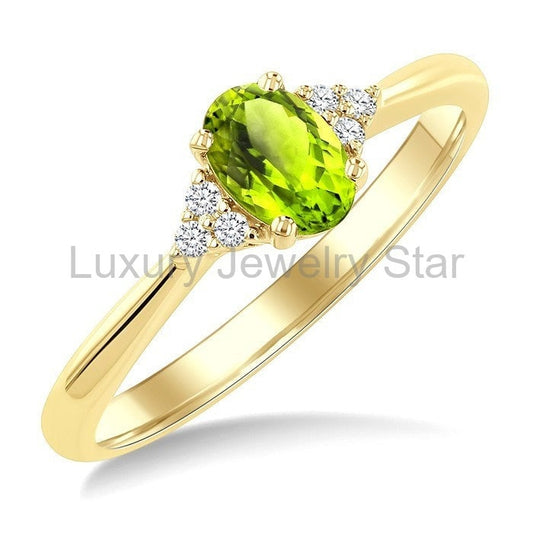 Oval Shape Gemstone & Diamond Ring