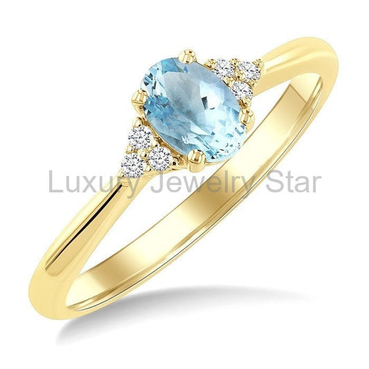 Oval Shape Gemstone & Diamond Ring