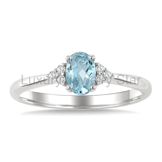 Oval Shape Gemstone & Diamond Ring - image 2