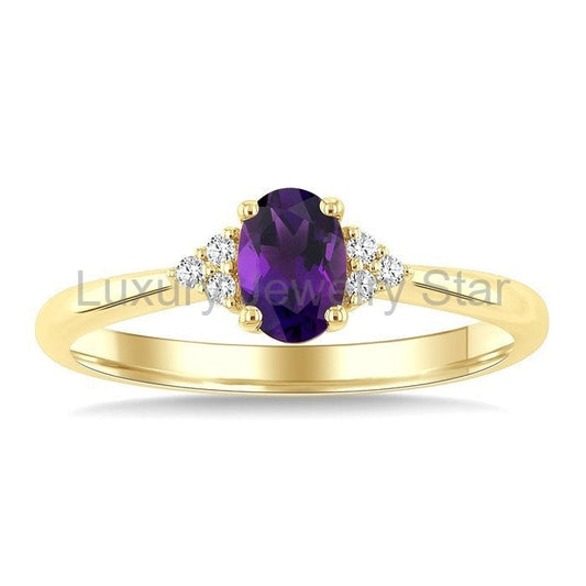 Oval Shape Gemstone & Diamond Ring - image 2