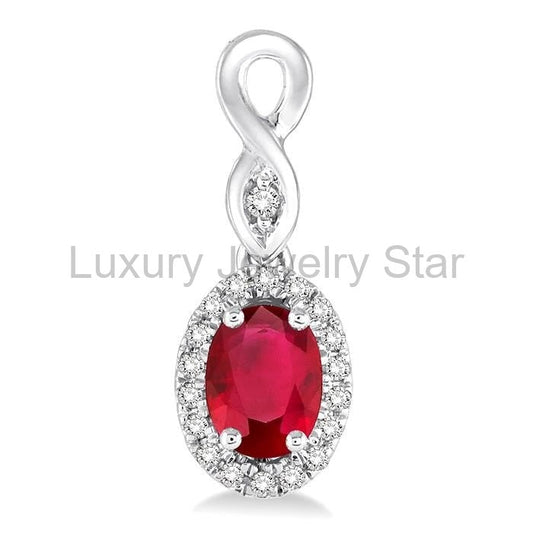 Oval Shape Gemstone & Halo Diamond Earrings - image 2