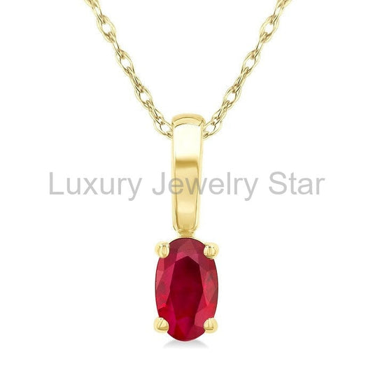 Oval Shape Gemstone Solitaire Pendant