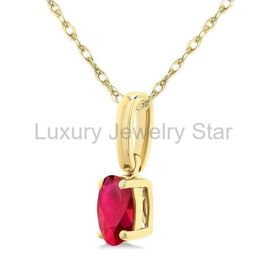 Oval Shape Gemstone Solitaire Pendant