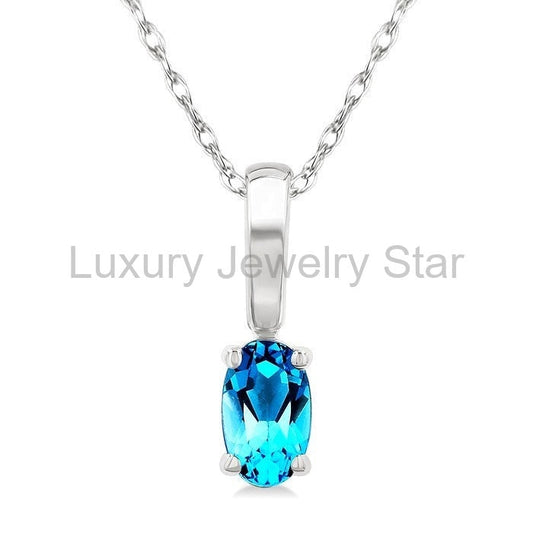 Oval Shape Gemstone Solitaire Pendant