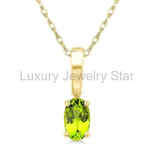 Oval Shape Gemstone Solitaire Pendant