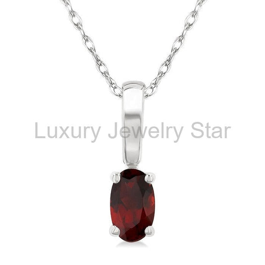 Oval Shape Gemstone Solitaire Pendant