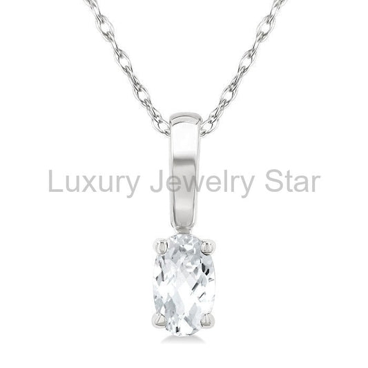 Oval Shape Gemstone Solitaire Pendant
