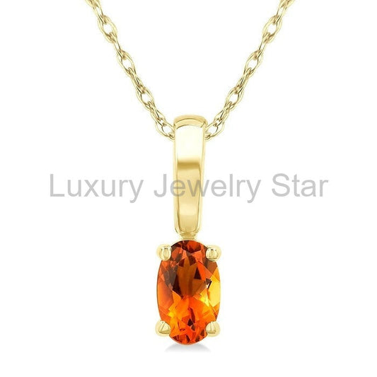Oval Shape Gemstone Solitaire Pendant