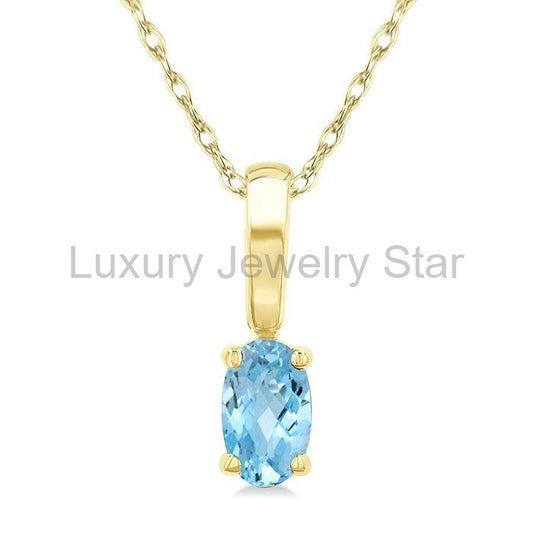 Oval Shape Gemstone Solitaire Pendant